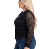 NY Collection Plus Size Long Sleeve Lace Blouse