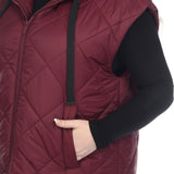 Diamond Quilted Hooded Puffer Vest - Plus - DressbarnVests