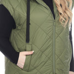 Diamond Quilted Hooded Puffer Vest - Plus - DressbarnVests