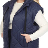 Diamond Quilted Hooded Puffer Vest - Plus - DressbarnVests