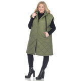 Diamond Quilted Hooded Puffer Vest - Plus - DressbarnVests