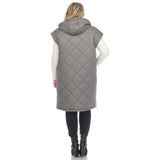 Diamond Quilted Hooded Puffer Vest - Plus - DressbarnVests