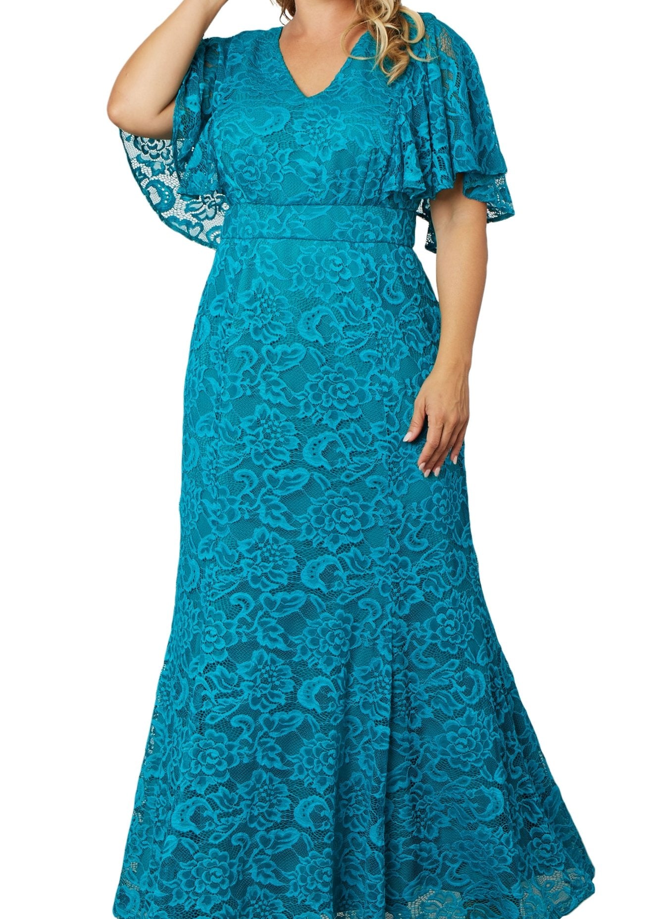 Duchess Lace Evening Gown Plus - Main Image