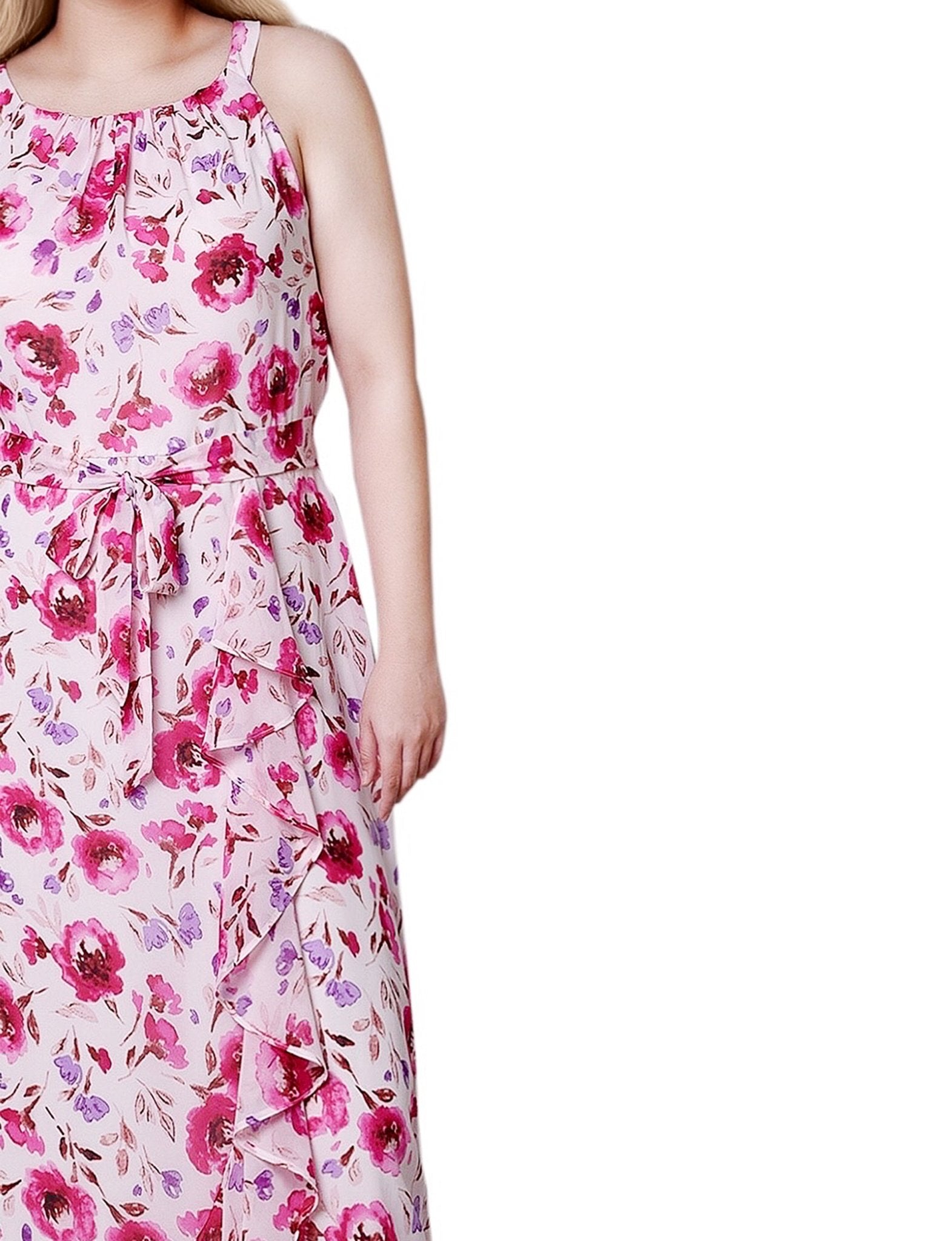 Petite Halter Front Chiffon Maxi Dress Dusty Pink / PXL Petite Halter Front Chiffon Maxi Dress Dusty Pink / PXL