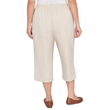 Alfred Dunner Solid Twill Button Hem Capri Pant - Plus