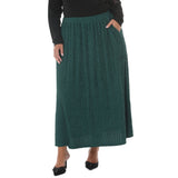Plus Size Rhinestone Embellished A-Line Maxi Skirt