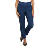 Alfred Dunner Women's Super Stretch Mid- Rise Average Length Pant- Petite