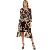 Sleeveless Scoop Neck Dress with 3/4 Bell Sleeve Tie Front Duster Shrug