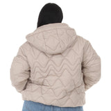 Plus Size Hooded Quilted Puffer Coat