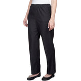 Alfred Dunner Women's Denim Comfort Waistband  Mid Rise Regular Fit Straight Leg Pant Average Length