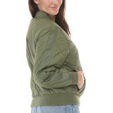 Women's Quilted Zip-Front Bomber Jacket