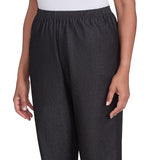Alfred Dunner Women's Denim Comfort Waistband  Mid Rise Regular Fit Straight Leg Pant Short Length