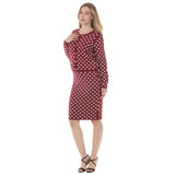 Women's Polka Dot Sweater Midi Skirt Set