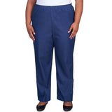 Alfred Dunner Plus Classic All-Around Elastic Waistband Denim Pant Average Length