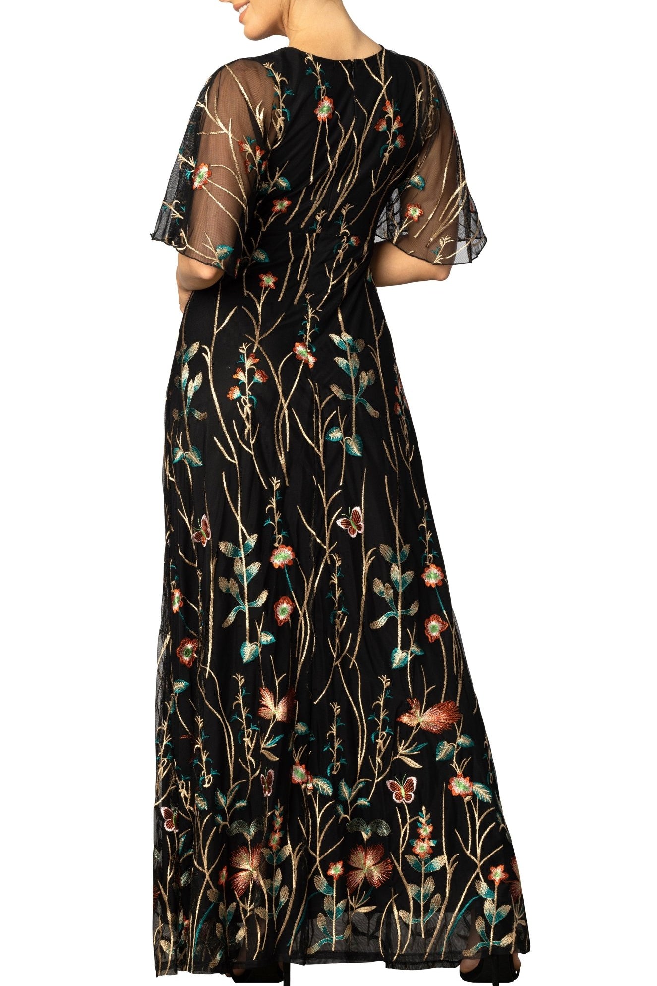 Embroidered Elegance Evening Gown - DressbarnDresses