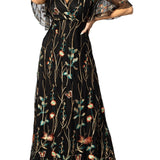 Embroidered Elegance Evening Gown - DressbarnDresses