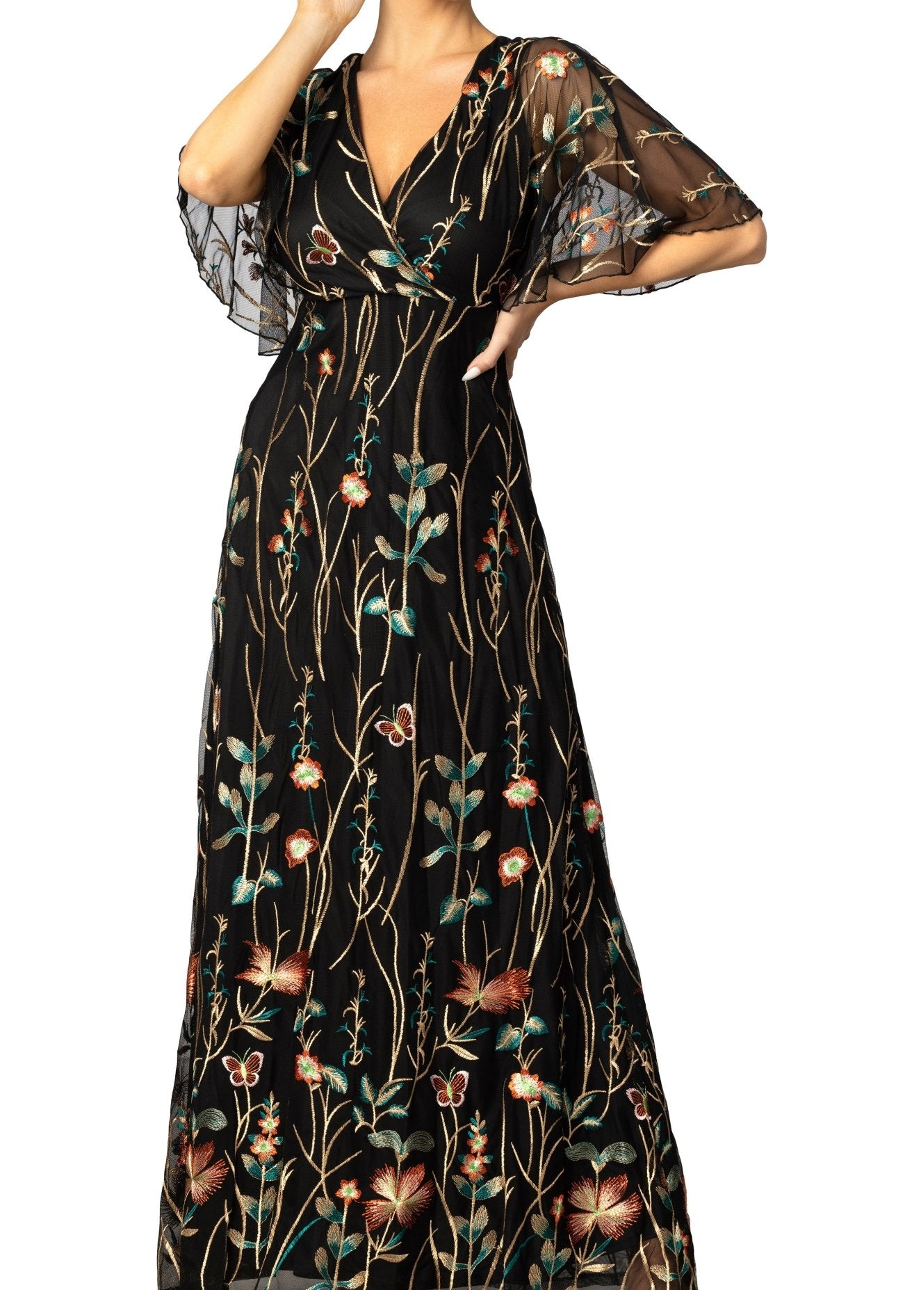 Embroidered Elegance Evening Gown - Main Image