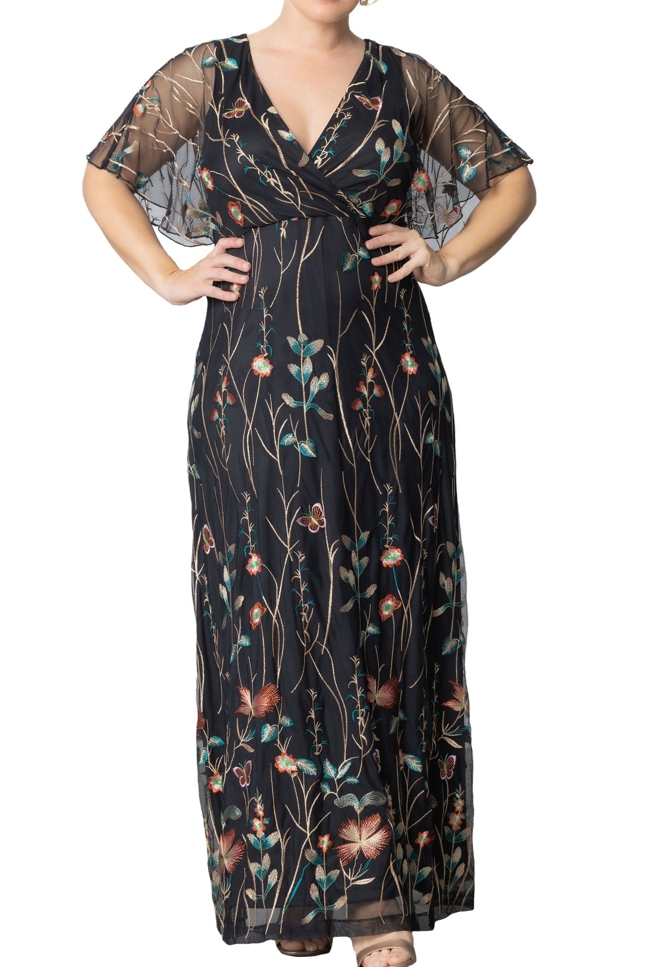 Embroidered Elegance Evening Gown - Plus - DressbarnDresses