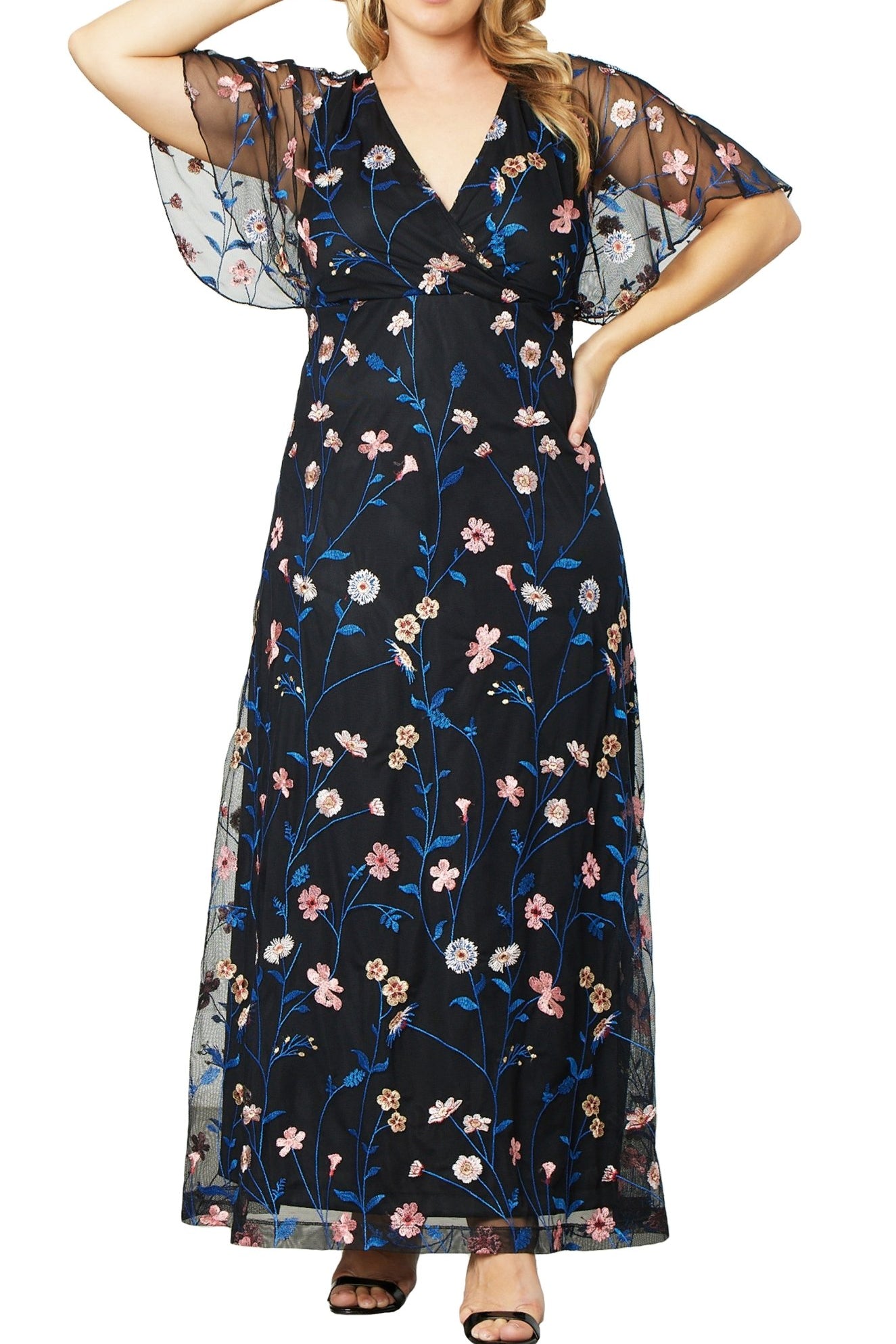 Embroidered Elegance Evening Gown - Plus - DressbarnDresses