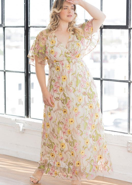 Embroidered Elegance Evening Gown - Plus - DressbarnDresses