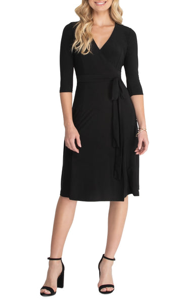 open lace back dress Essential Wrap Dress – Dressbarn