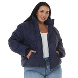 Plus Size Hooded Quilted Puffer Coat