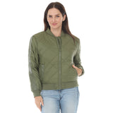 Women's Quilted Zip-Front Bomber Jacket