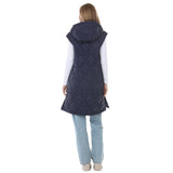 Women's Hooded Quilted Longline Puffer Vest