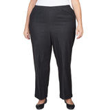 Alfred Dunner Plus Denim Comfort Waistband  Mid Rise Regular Fit Straight Leg Pant Short Length