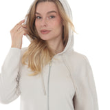 Women's Hooded Zip-Front Top and Straight-Leg Pants Set