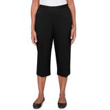 Alfred Dunner Solid Twill Button Hem Capri Pant