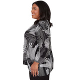 Alfred Dunner Geometric Sharkbite Hem Top with Necklace - Plus