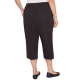 Alfred Dunner Solid Twill Button Hem Capri Pant - Plus