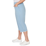 Alfred Dunner Super Stretch Denim Fringe Capri Pant - Plus