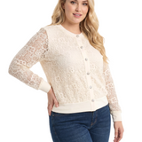 NY Collection Plus Size Long Sleeve Lace Blouse