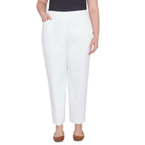 Alfred Dunner Plus Classic Allure Fit Proportioned Pant with Elastic Comfort Waistband Short Length