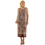 Sleeveless Scoop Neck Maxi Dress with 3/4 Flare Sleeve Tie Front Shrug - Plus