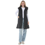 Women's Hooded Quilted Longline Puffer Vest