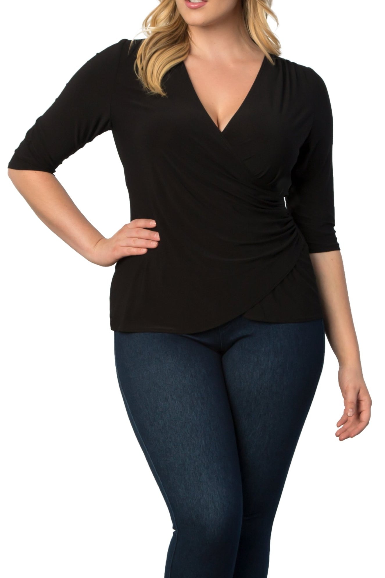 Femme Fatale Faux Wrap Top - Plus - DressbarnShirts & Blouses