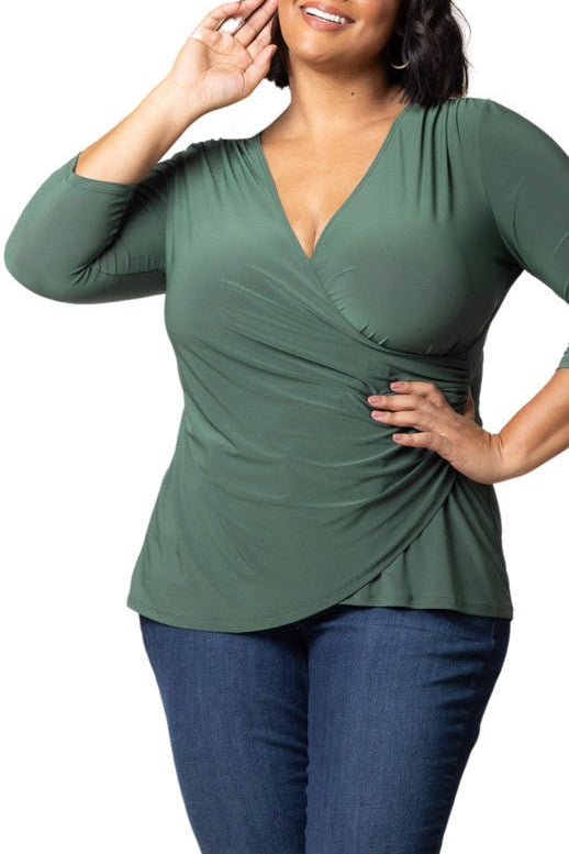 Femme Fatale Faux Wrap Top - Plus - DressbarnBlouses