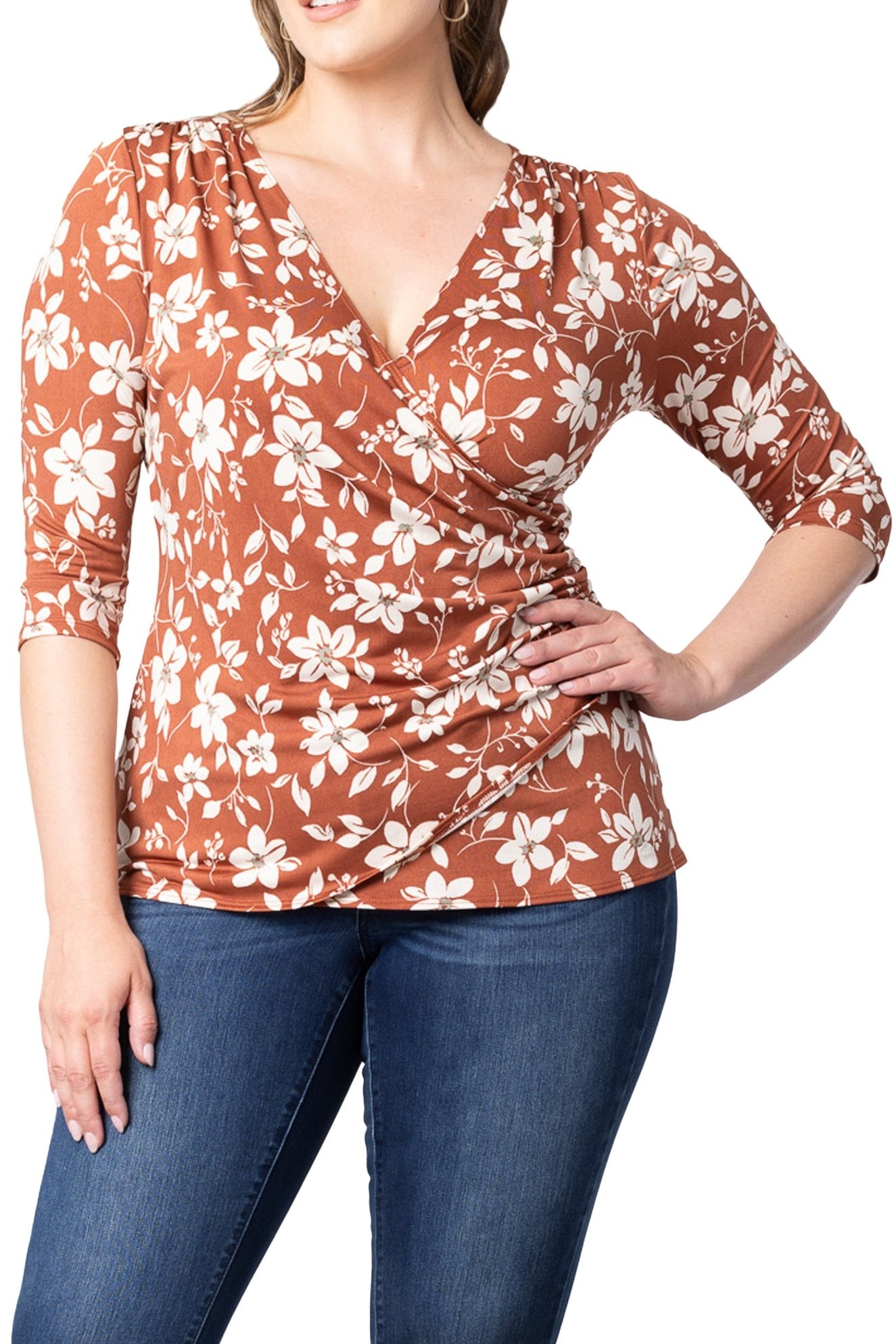 Femme Fatale Faux Wrap Top - Plus - DressbarnShirts & Blouses