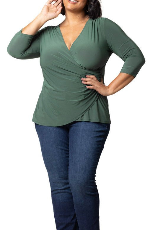 Femme Fatale Faux Wrap Top - Plus - DressbarnBlouses