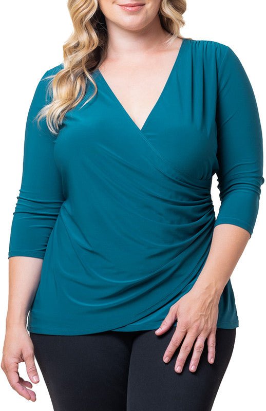 Femme Fatale Faux Wrap Top - Plus - DressbarnBlouses