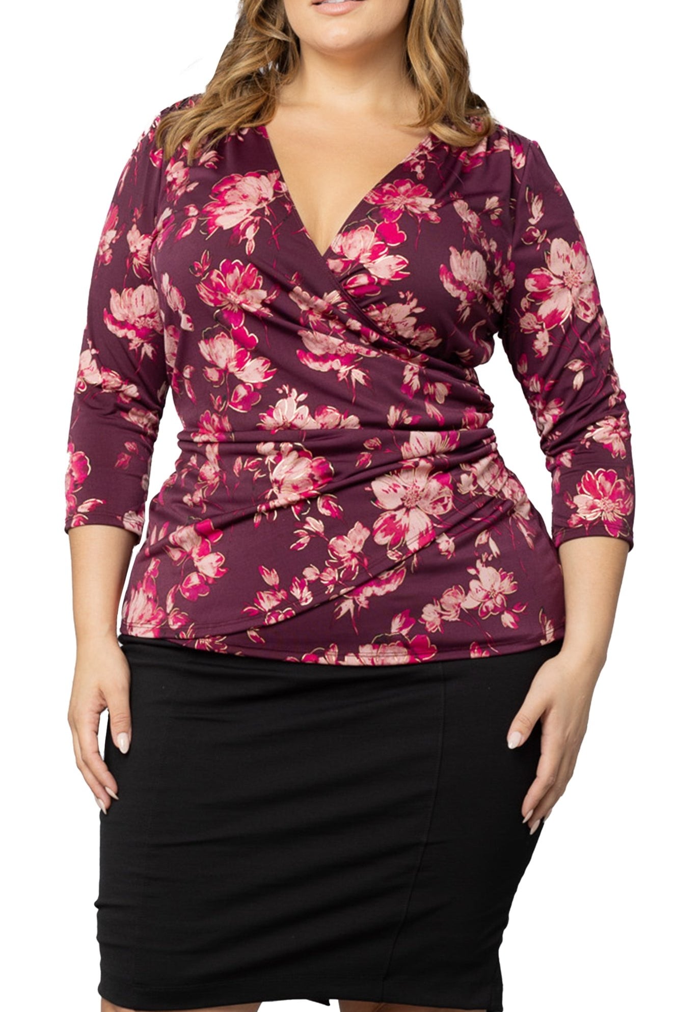 Femme Fatale Faux Wrap Top - Plus - DressbarnShirts & Blouses