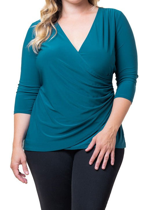 Femme Fatale Faux Wrap Top - Plus - DressbarnBlouses