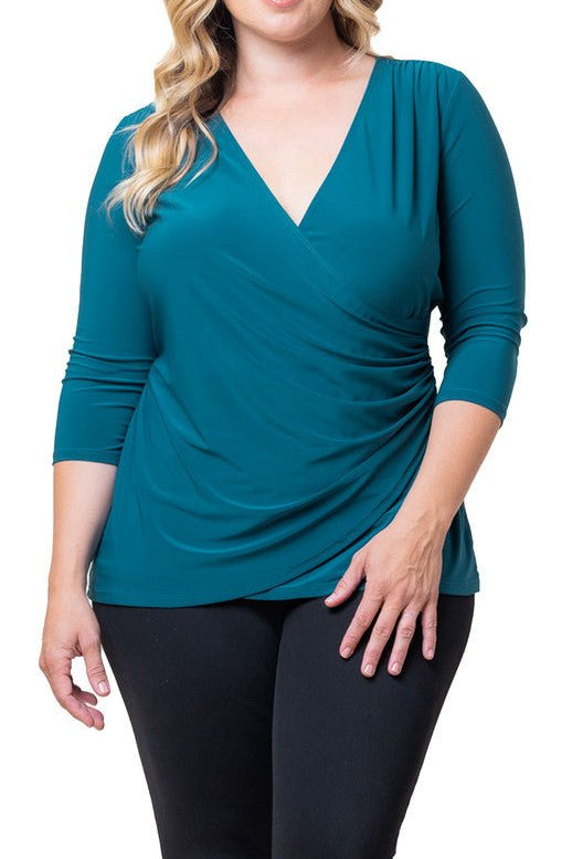 Femme Fatale Faux Wrap Top - Plus - DressbarnBlouses
