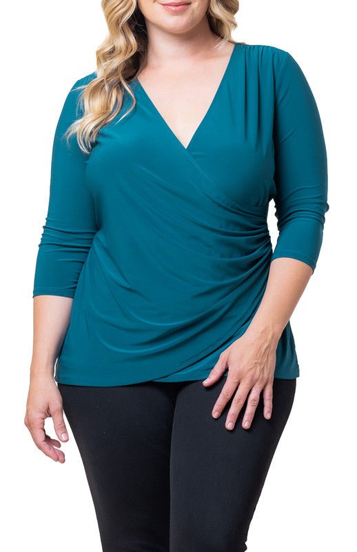 Femme Fatale Faux Wrap Top - Plus - DressbarnBlouses