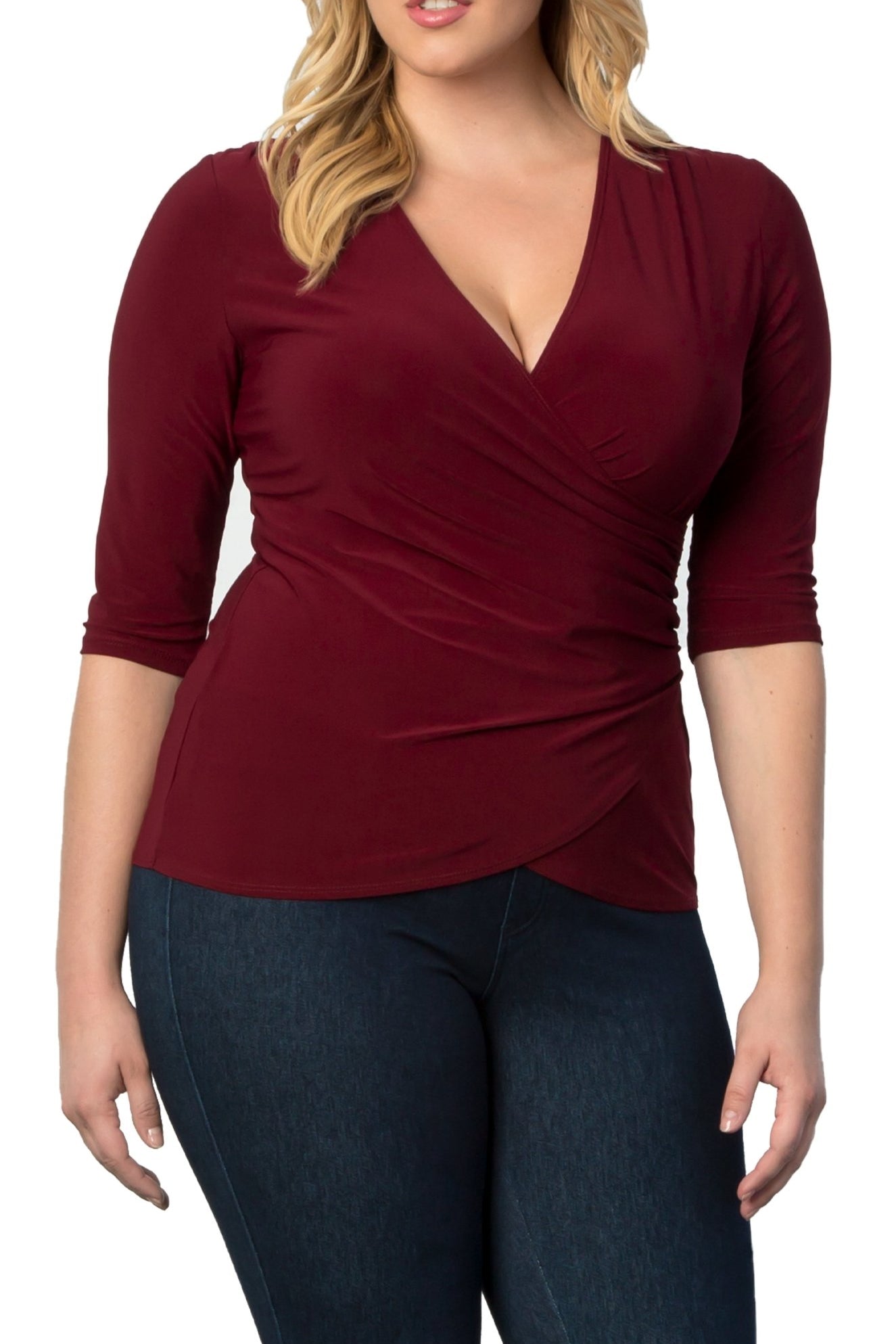 Femme Fatale Faux Wrap Top - Plus - DressbarnShirts & Blouses