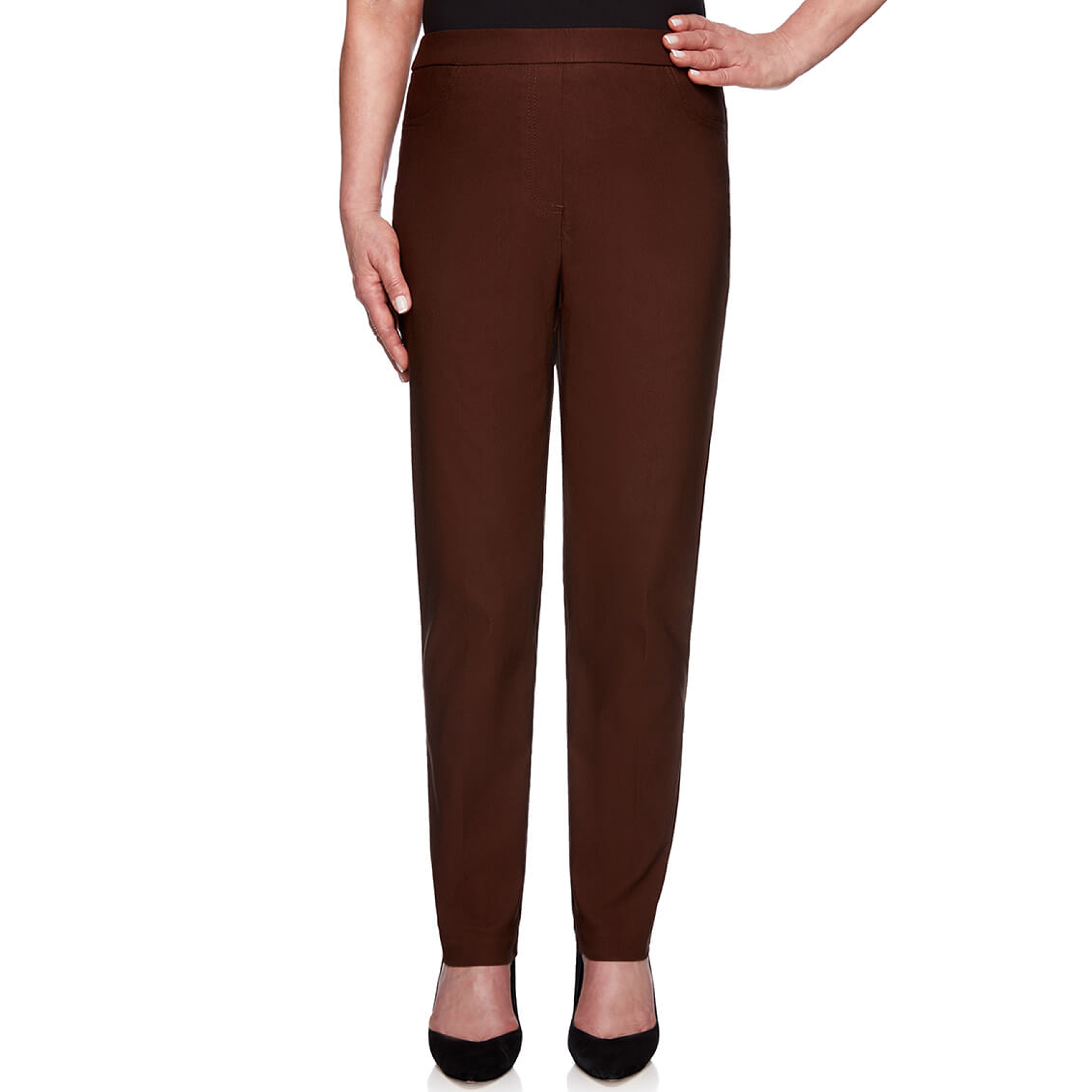 Alfred Dunner Petite Classic Allure Fit Proportioned Pant with Elastic Comfort Waistband Short Length