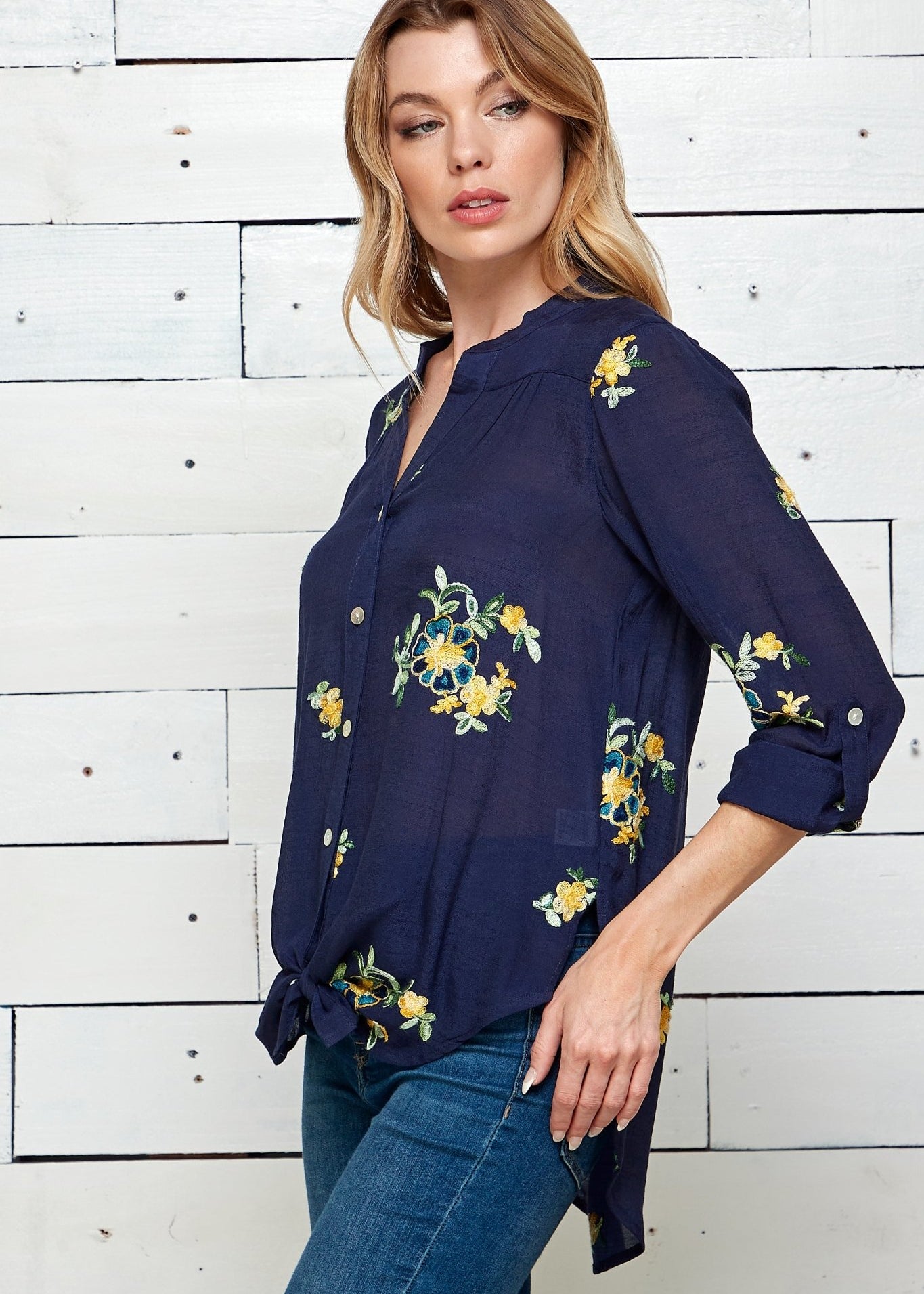 Figueroa & Flower 3/4 Sleeve Blouse - DressbarnShirts & Blouses